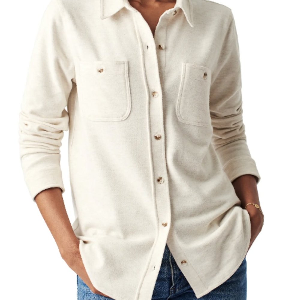 Faherty Legend Sweater Shirt - Off White - Medium